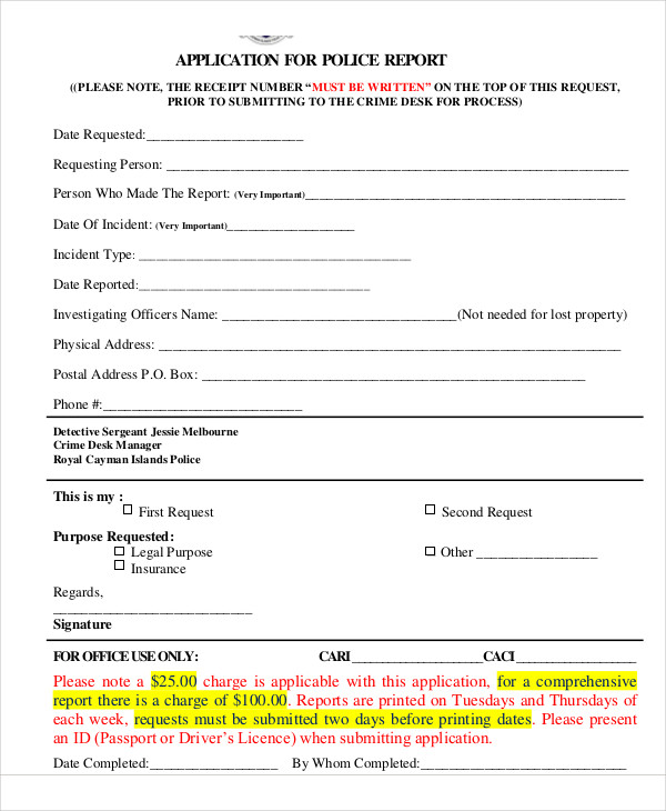 9+ Police Report Templates - Free Sample, Example Format Download