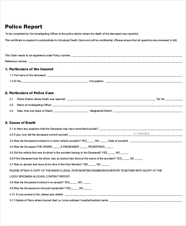 9+ Police Report Templates - Free Sample, Example Format Download
