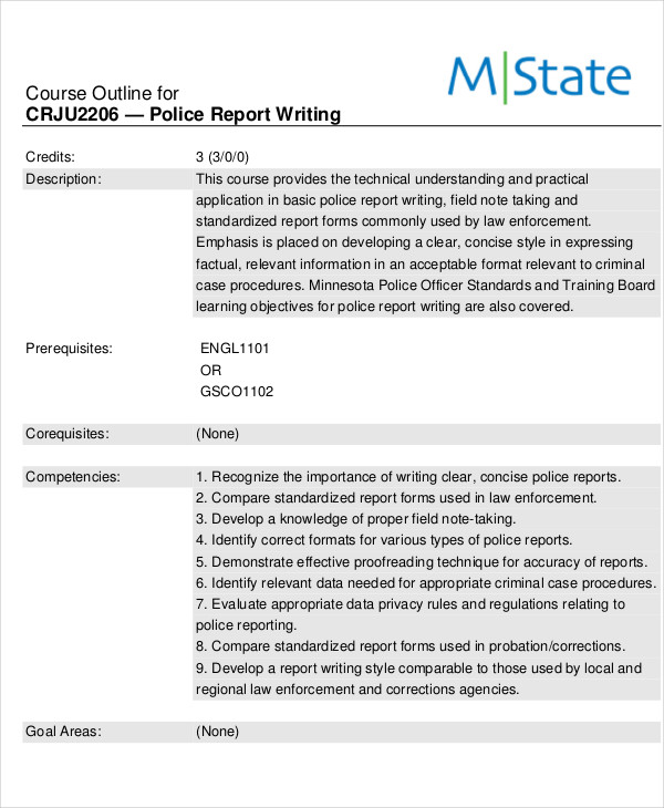 9+ Police Report Templates Free Sample, Example Format Download