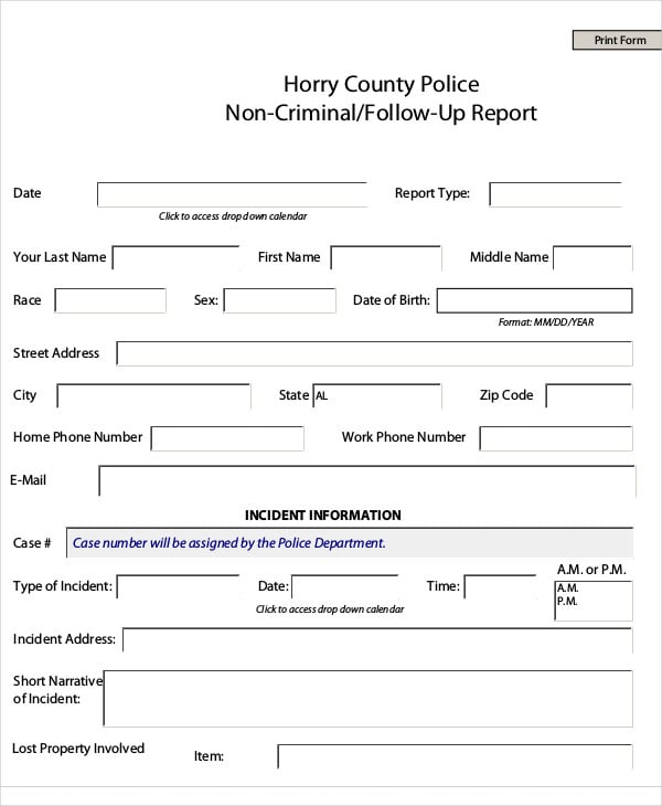 police follow up report