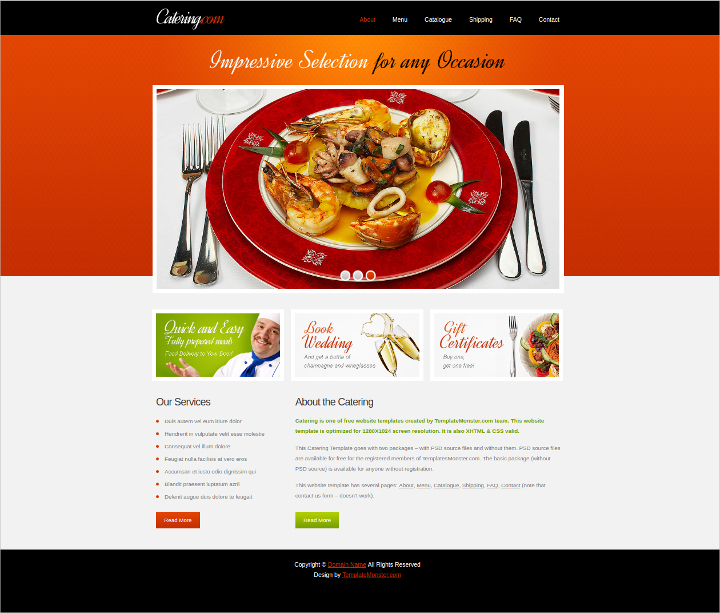 13+ Catering Services Website Themes & Templates