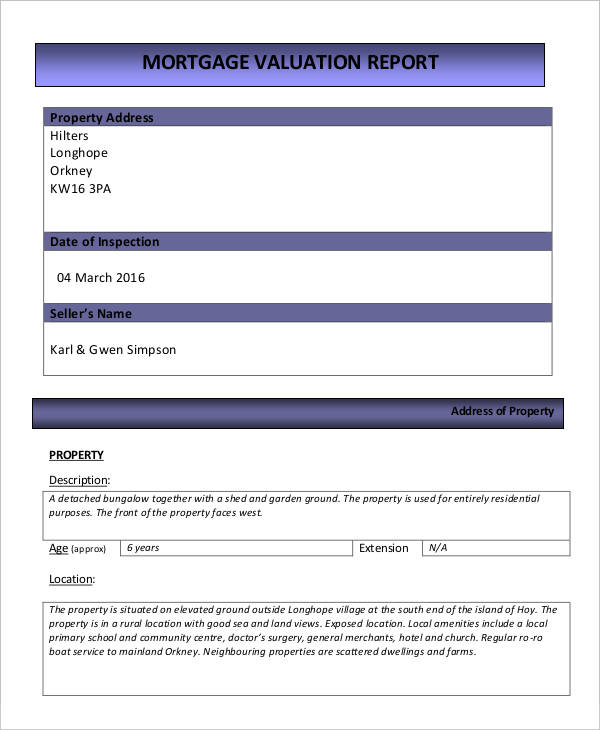 mortgage valuation