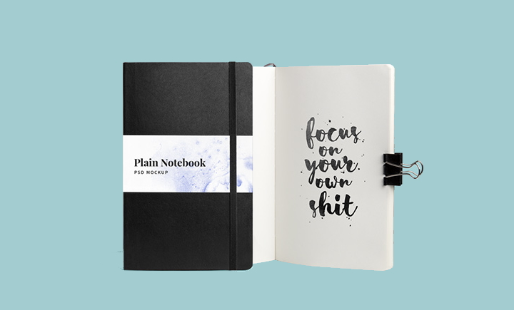 notebook psd mockup