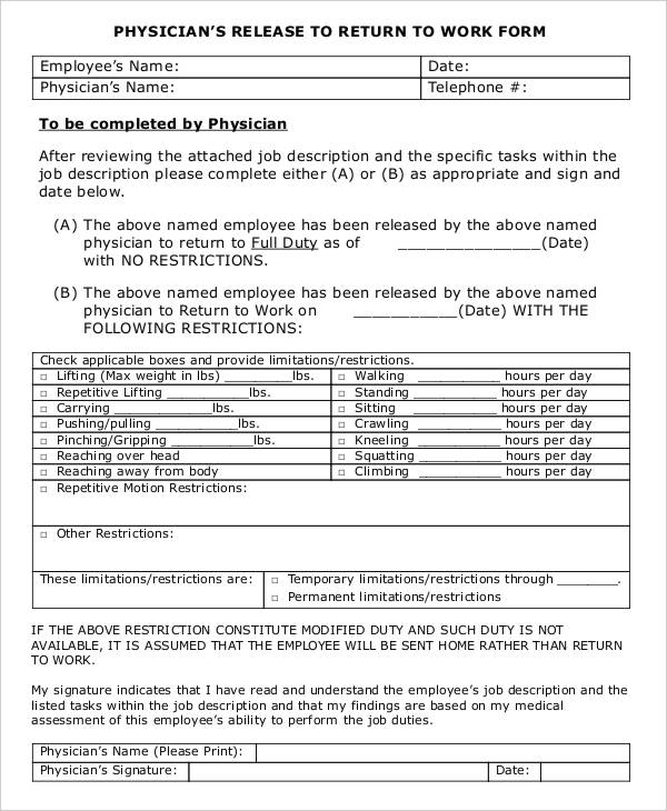 Work Restrictions Letter From Doctor from images.template.net