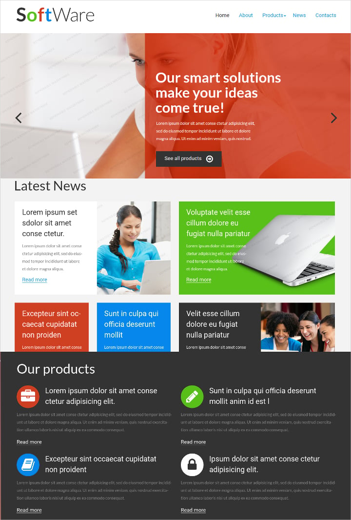 software company website template