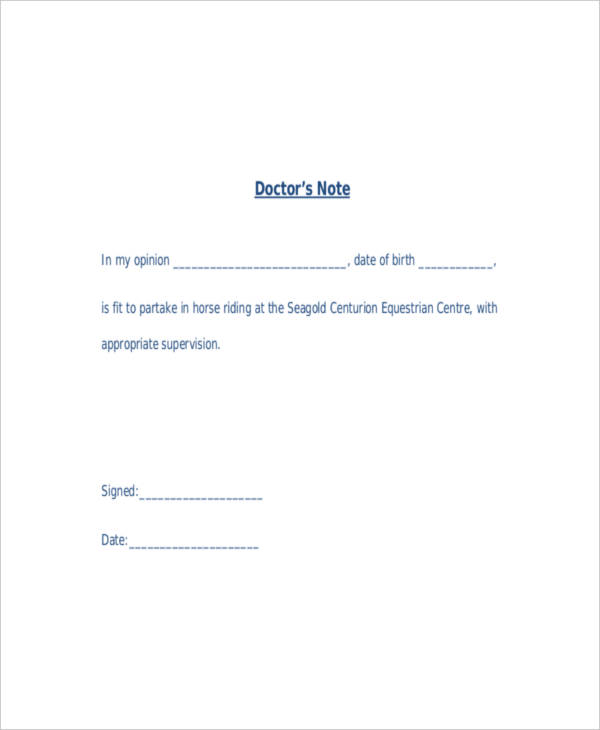 Free Doctor Note Template Download Database