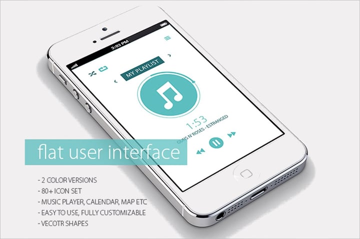 flat mobile user interface design