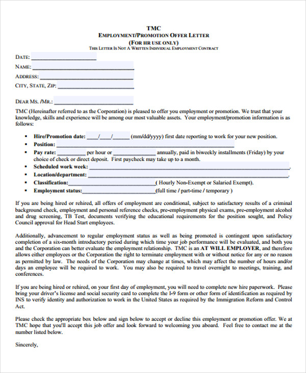 66+ Offer Letter Templates in PDF