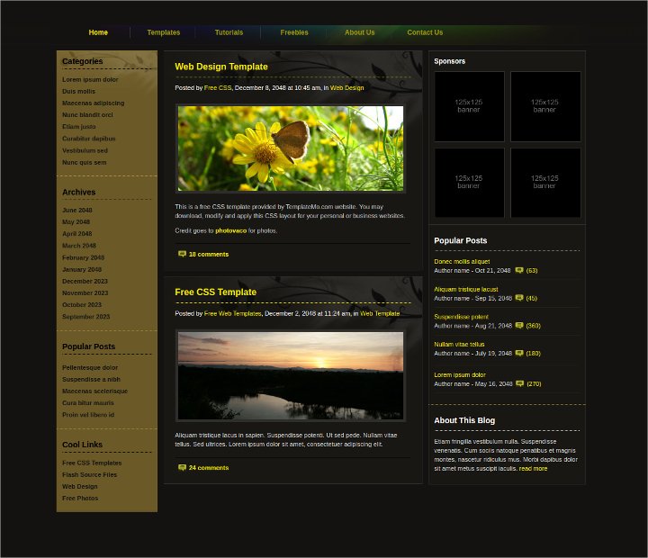 design blog free website template1