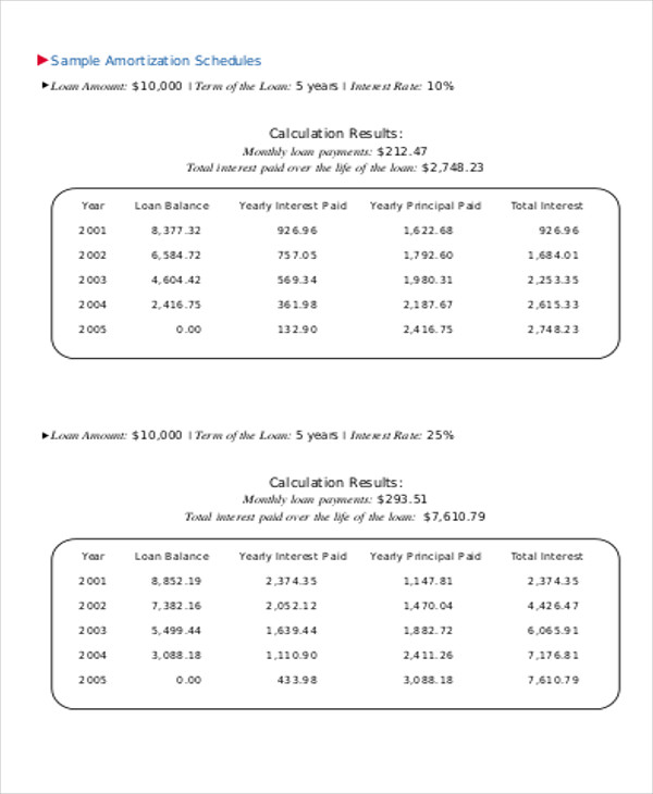 29 Amortization Schedule Templates
