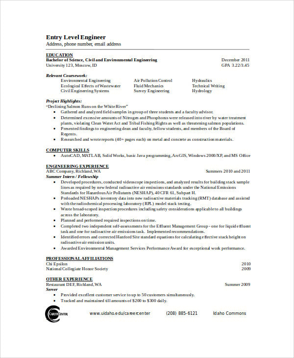 engineering graduate fresher resume1