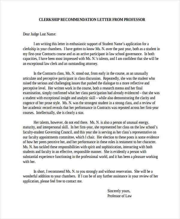 Reference Letter From Lawyer