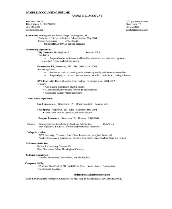 corporate tax accountant resume