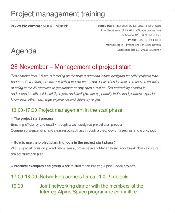 project management agenda