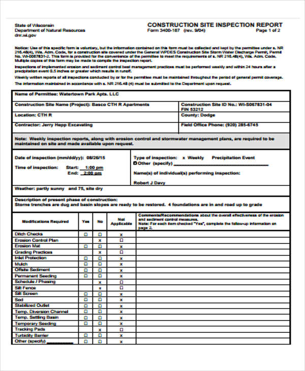 structural engineer site visit report