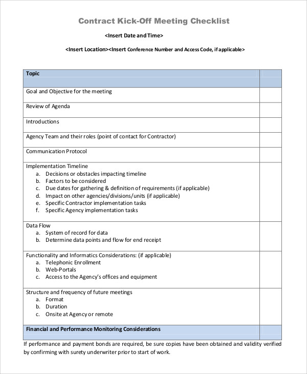Project Kickoff Meeting Template Doc It Provides A Chance To Make Early Decisions Regarding What