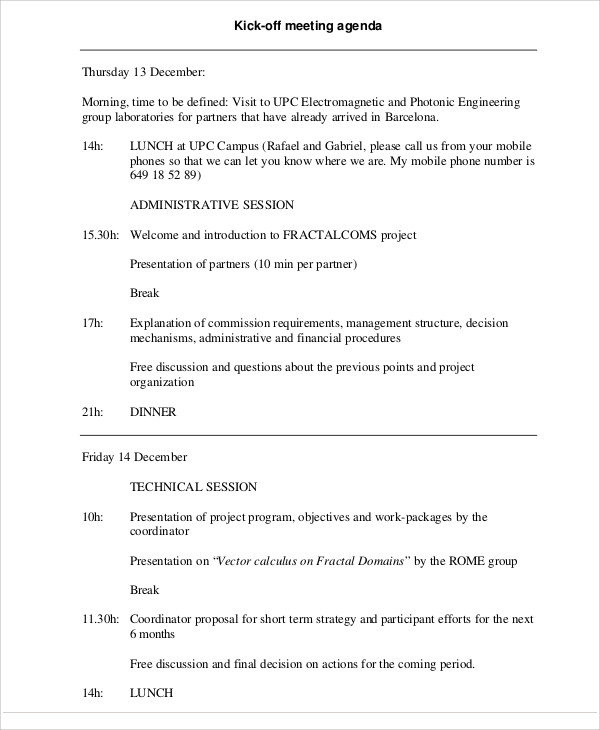 Kick Off Meeting Template