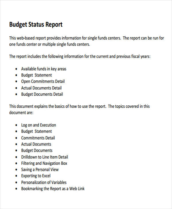 budget status