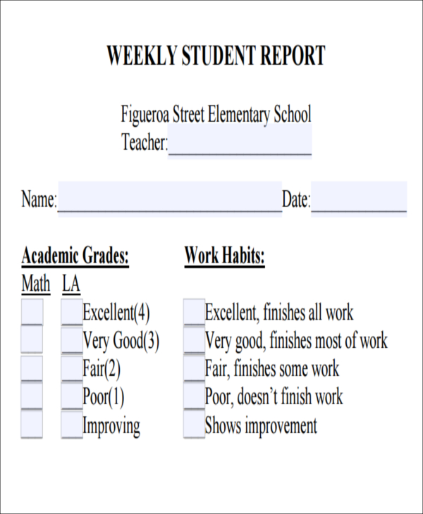 Student Report Templates 14+ Free Word, PDF, Google Docs, Apple Pages