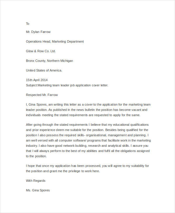 45+ Cover Letter Templates