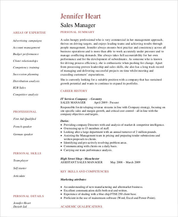 46  Curriculum Vitae Samples PDF DOC