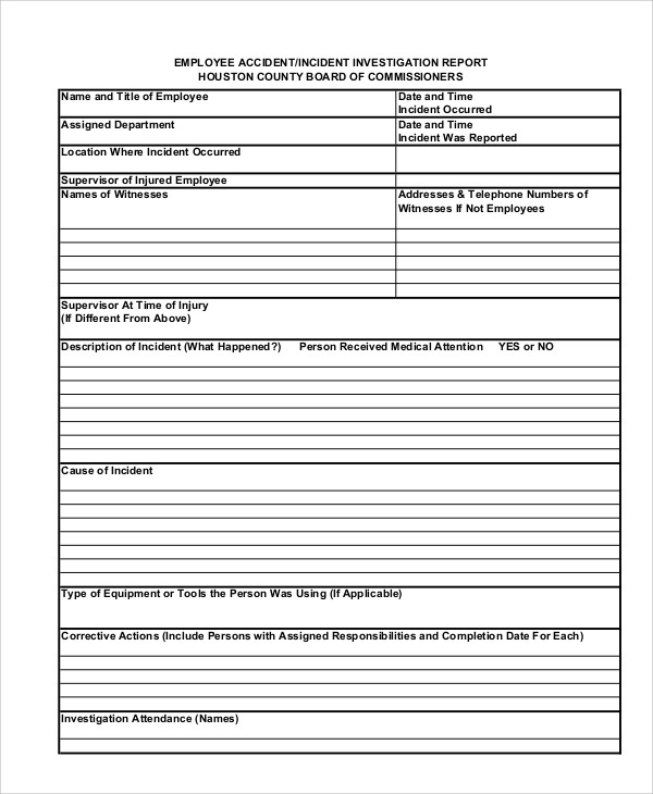 Employee Investigation Report Template