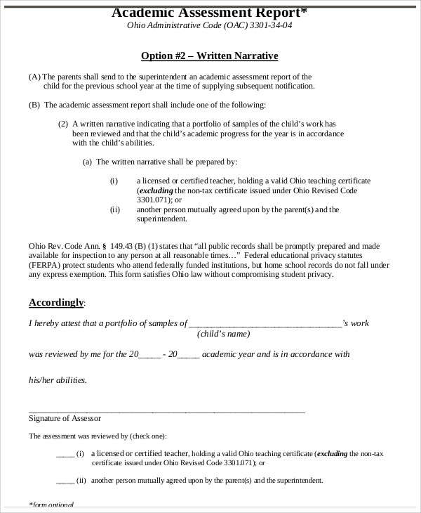 11 Sample Academic Report Templates