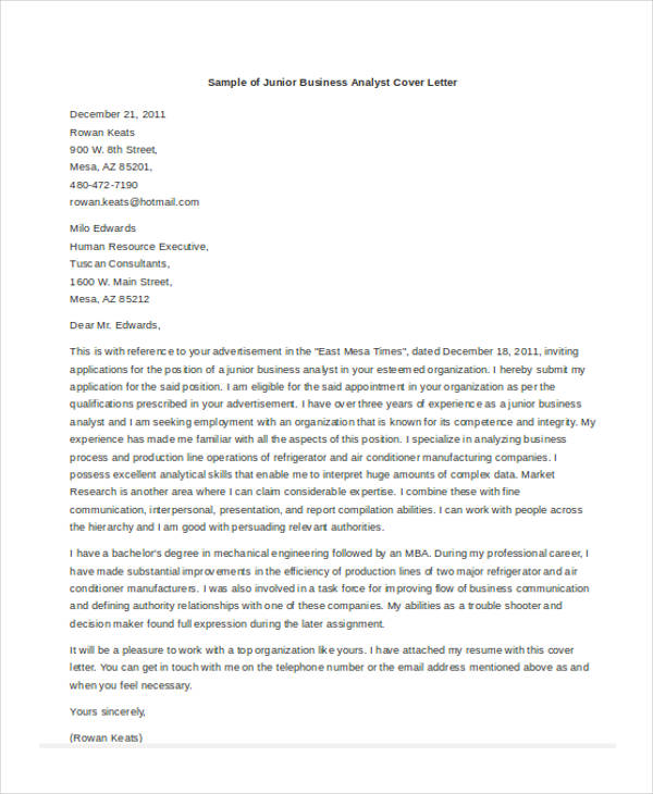 46+ Free Cover Letter Samples