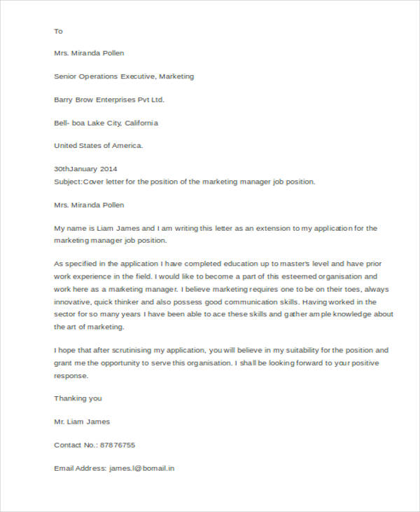 Sample Job Application Cover Letter from images.template.net