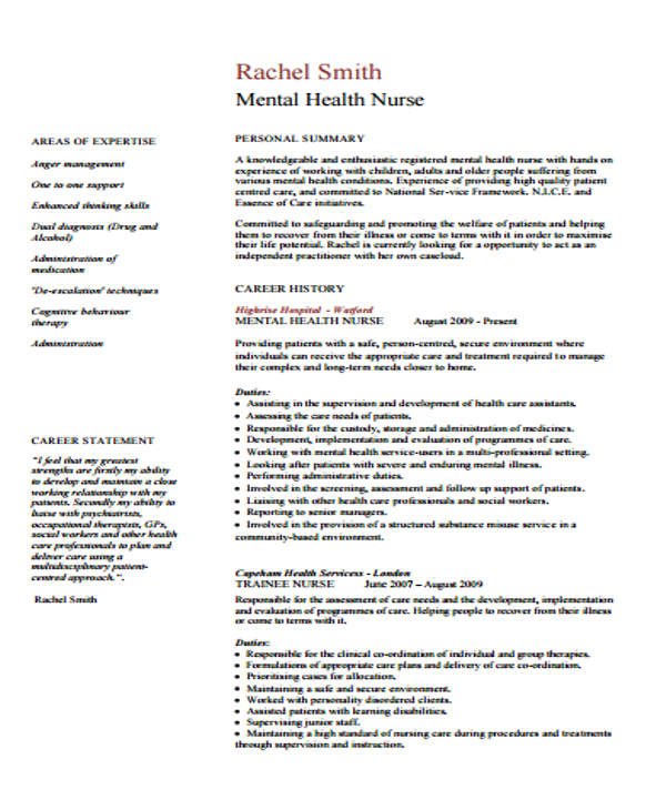 mental health nursing