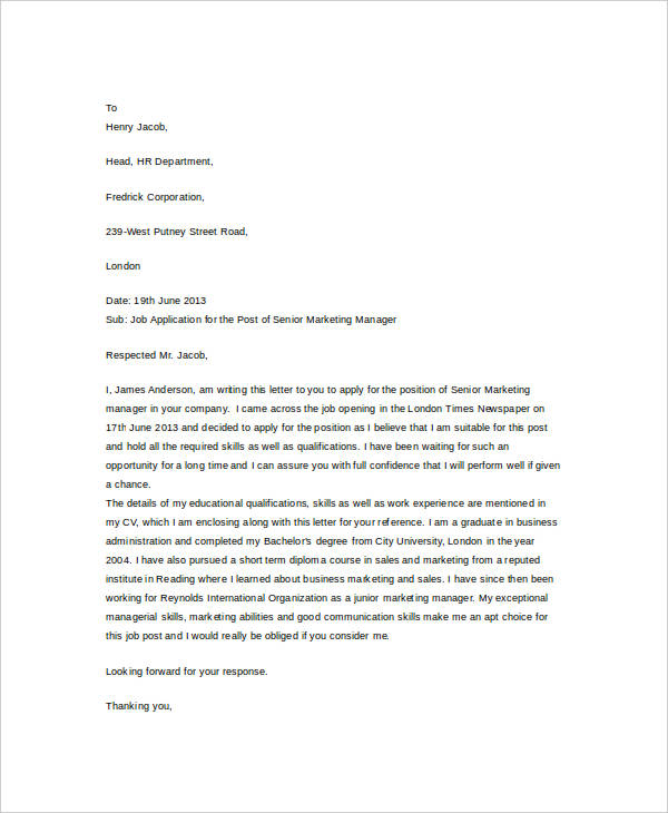 36+ Cover Letter Template In Word