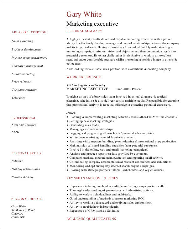 33+ Curriculum Vitae Samples - PDF, DOC | Free & Premium Templates