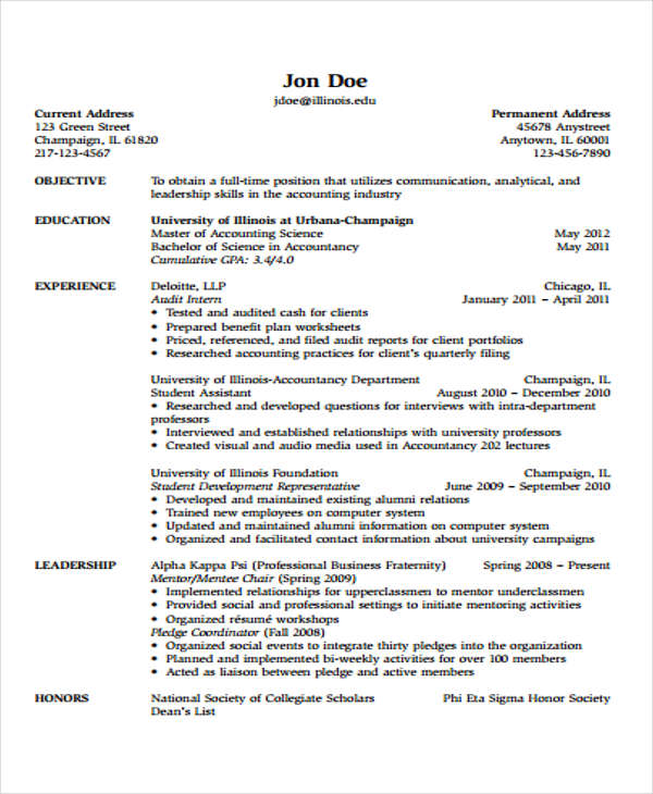 42+ Curriculum Vitae Examples - PDF, DOC