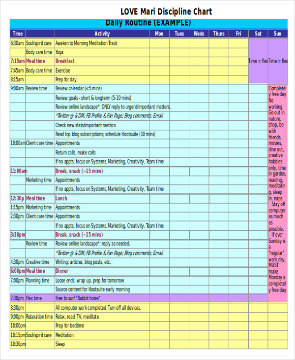 excel agenda template