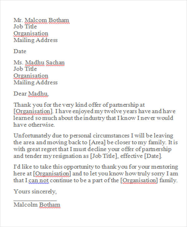 Business Rejection Letter Templates - 11+ Free Word, PDF Format Downlaod