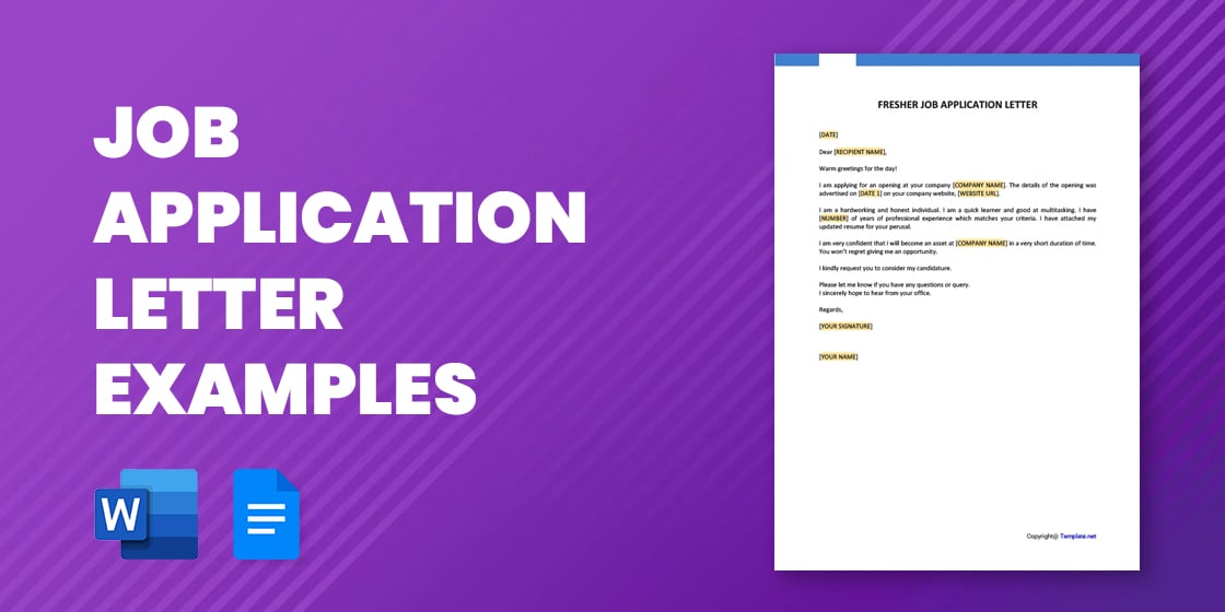 job application letter examples