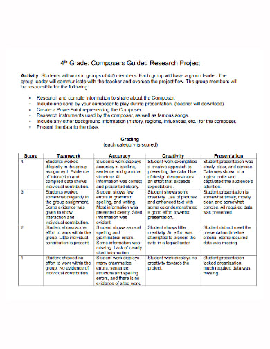 th grade research report template
