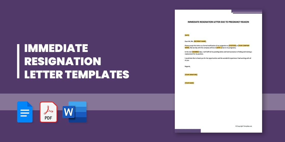 How To Write An Immediate Resignation Letter (Template + Examples