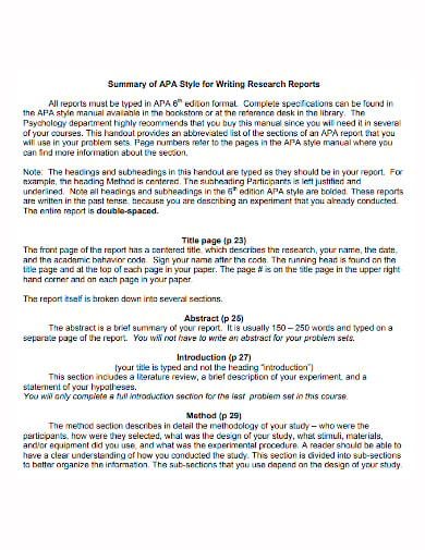 apa research report template
