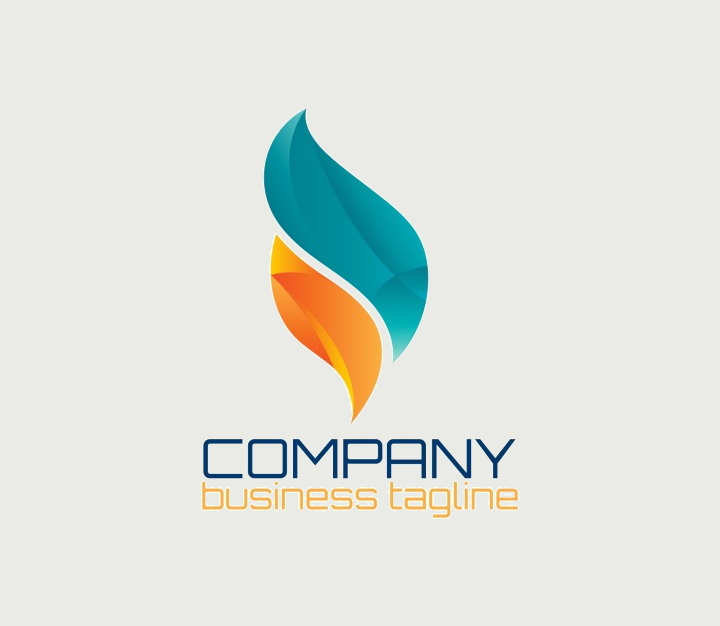 abstract logo in flame shape