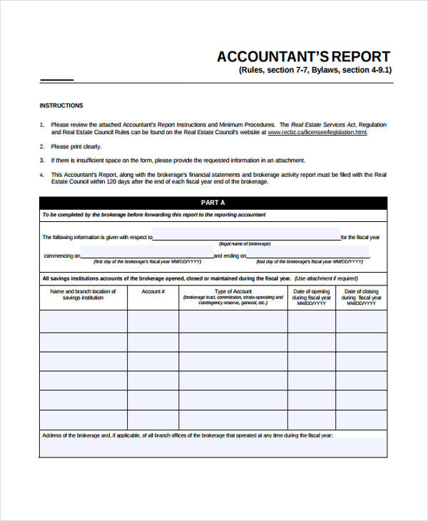 accountant report