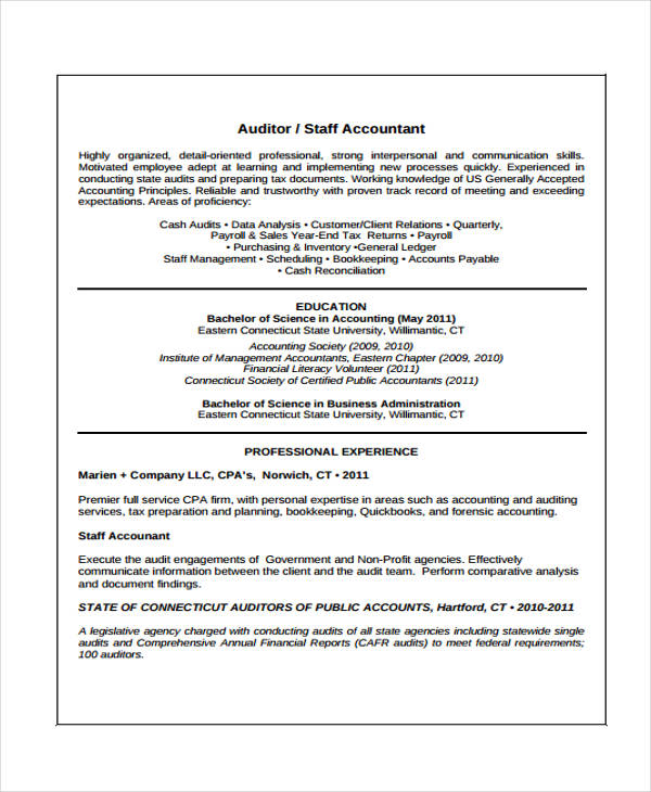 7+ Accounting Curriculum Vitae Templates - PDF, DOC