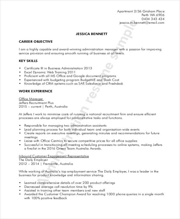 11+ Job Curriculum Vitae Examples