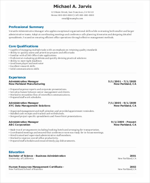 10+ Manager Curriculum Vitae Templates | Free & Premium Templates