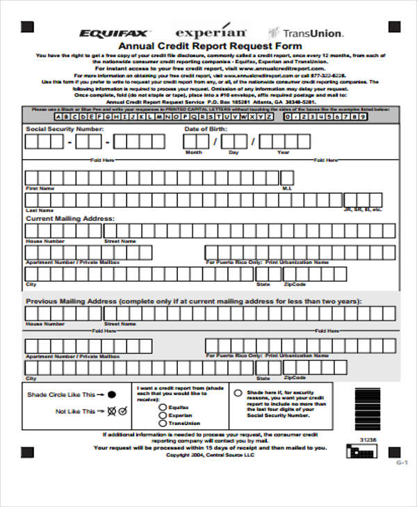12+ Sample Credit Report Templates- Docs, Word, Pages