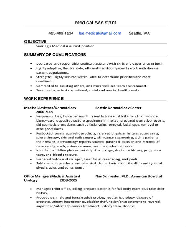 10+ Sample Medical Curriculum Vitae Templates - PDF, DOC