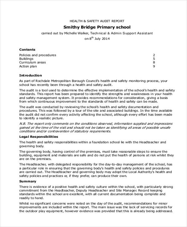 Health And Safety Board Report Template