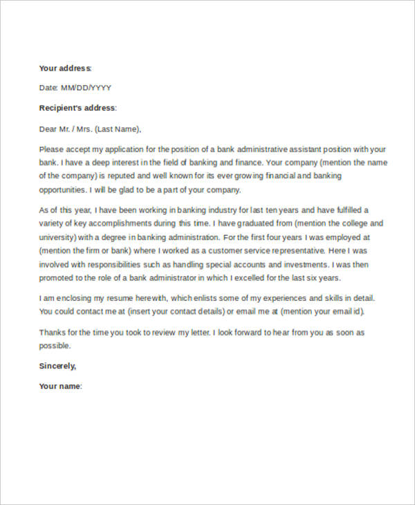 9+ Administrative Assistant Cover Letter Templates - Free Sample ...