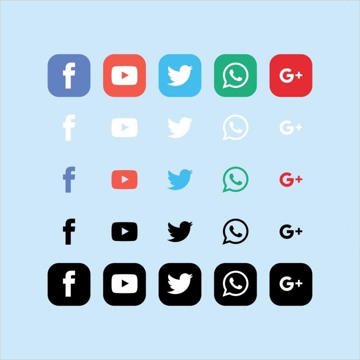 blue social network icons1