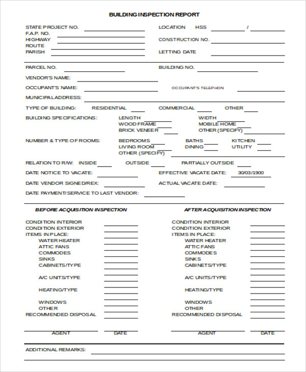 Roof Inspection Report Template